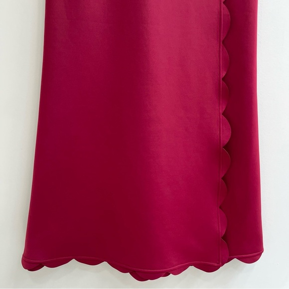 Ted Baker Women's Maroon Jasmint Scallop Overlay Shift Dress Size 1 US XS - Picture 6 of 16